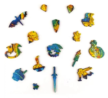 Preview: Unidragon Holz Puzzle "M" 183 Teile Guarding Dragon