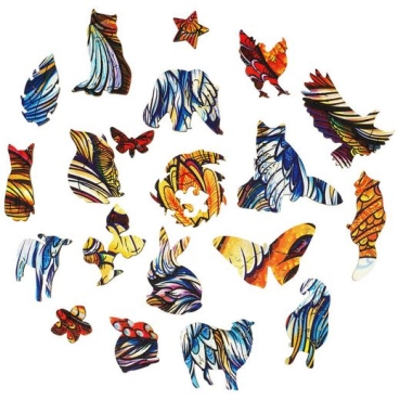 Preview: Unidragon Holz Puzzle "M" 197 Teile Fiery Fox