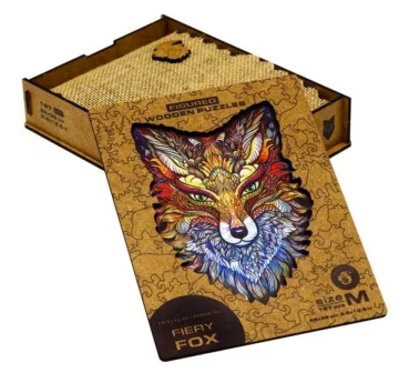 Unidragon Holz Puzzle "M" 197 Teile Fiery Fox