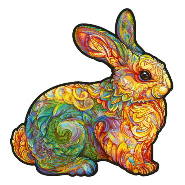 Unidragon Holz Puzzle "S" 106 Teile Precious Rabbit