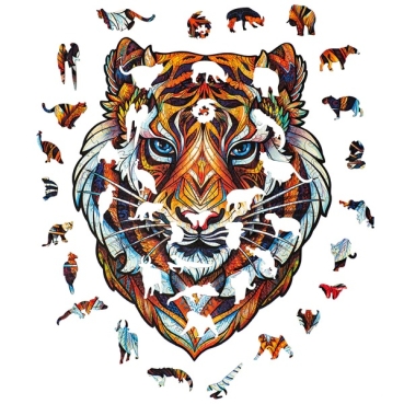 Preview: Unidragon Holz Puzzle "S" 104 Teile  Lovely Tiger