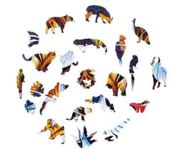 Unidragon Holz Puzzle "L" 273 Teile  Lovely Tiger