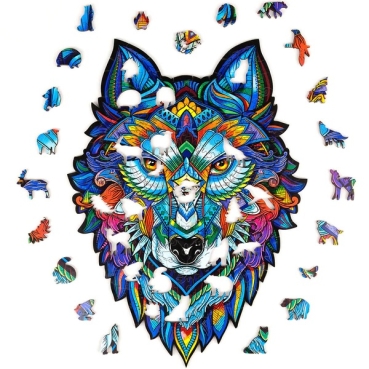Preview: Unidragon Holz Puzzle "S" 99 Teile Majestic Wolf