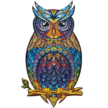 Unidragon Holz Puzzle "M" 186 Teile Charming Owl
