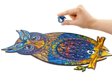 Preview: Unidragon Holz Puzzle "L" 366 Teile Charming Owl
