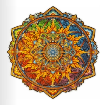 Unidragon Holz Puzzle "M" 200 Teile Mandala Nascent Sun