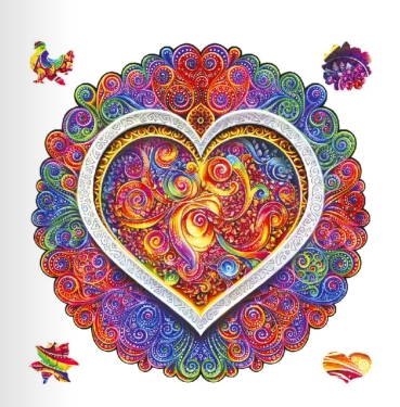 Unidragon Holz Puzzle "M" 200 Teile Mandala Conscious Love