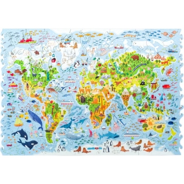Unidragon Holz Puzzle 100 Teile Kids World Map
