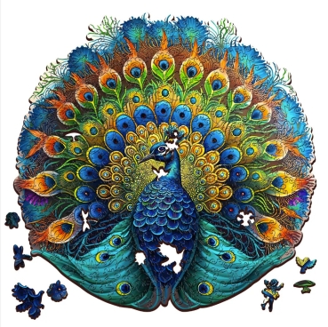 Escape Welt Holz Puzzle "L" 500 Teile Pfau