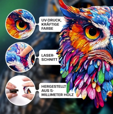 Preview: Escape Welt Holz Puzzle "M" 300 Teile Eule