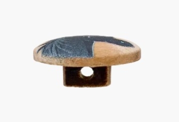 Preview: UNION Holzknopf Öse Pferd 15 mm schwarz