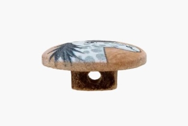 Preview: UNION Holzknopf Öse Pferd 15 mm mittelgrau