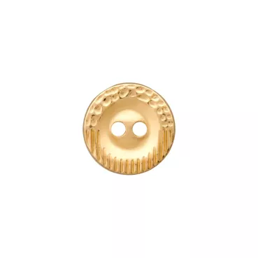 Metallknopf mit 2 Löchern 12 mm gold