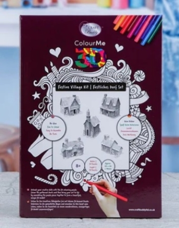 Craft Buddy 3D Puzzle Bastel Set zum Bemalen Festive Village Kit