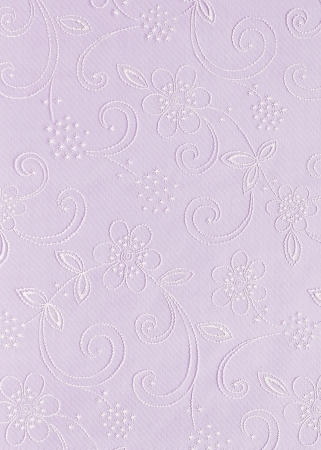 Preview: Deko-Stoff Ornament Blüten rosa-weiss pro Meter 29 cm breit