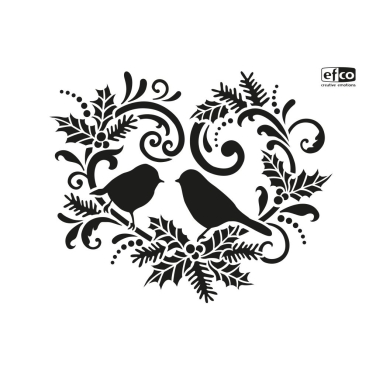 Stencil Vogel im Ornament DIN A4 1-teilig