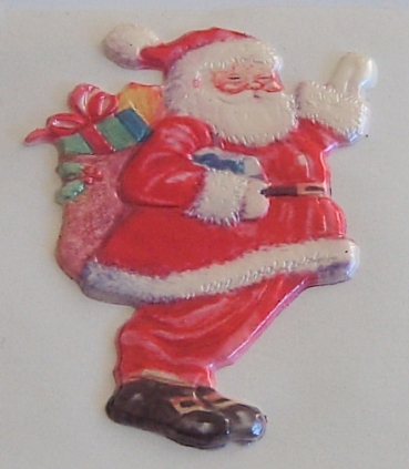 Wachsbild farbig und geprägt Nikolaus