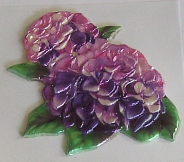 Wachsbild Blüte mit Blättern