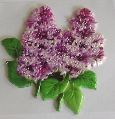 Wachsbild Blüte mit Blättern