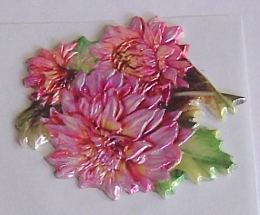 Wachsbild Blüte mit Blättern