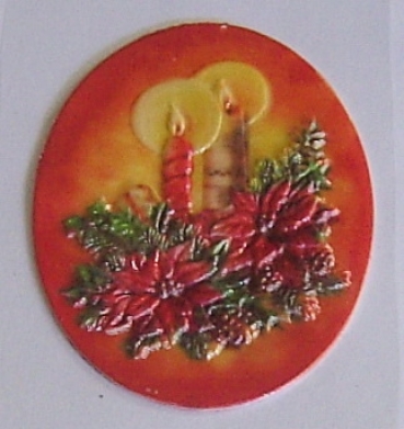 Wachsbild oval ca. 8 x 6 cm