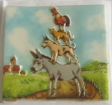 Wachsbild ca. 6,8 x 6,8 cm