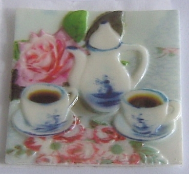 Wachsbild ca. 6,8 x 6,8 cm