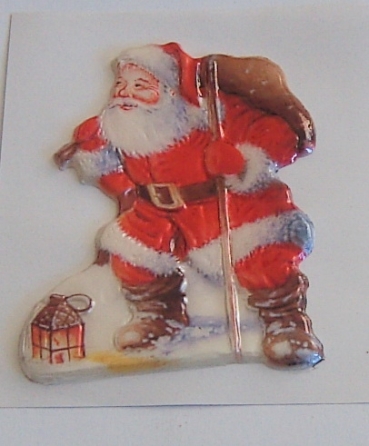 Wachsbild farbig und geprägt Nikolaus