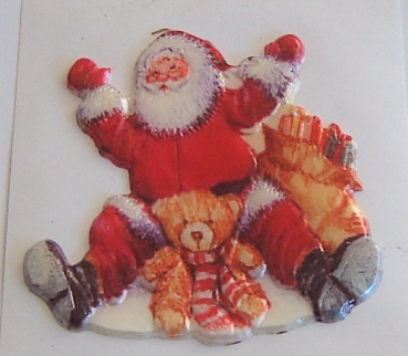Wachsbild farbig und geprägt Nikolaus