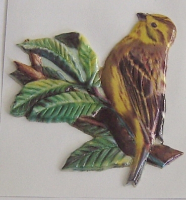 Wachsbild Vogel