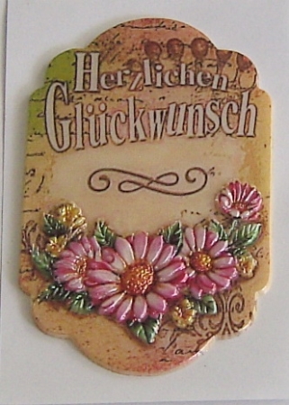 Wachsbild Herzlichen Glückwunsch