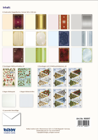 Preview: Reddy Cards Bastelset Weihnachtsbaumkarten