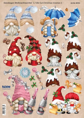 Reddy Cards 3D-Stanzbogen Weihnachtswichtel 1