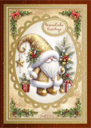 Preview: Reddy Cards Bastelset Goldige Weihnachtswichtel