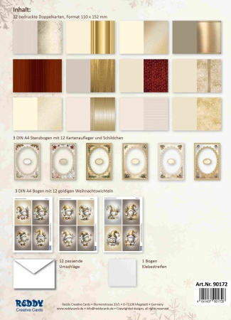 Preview: Reddy Cards Bastelset Goldige Weihnachtswichtel