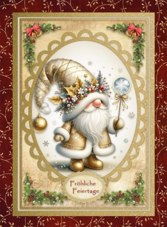 Preview: Reddy Cards Bastelset Goldige Weihnachtswichtel