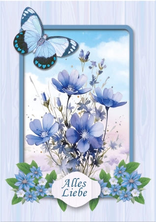 Preview: Reddy Cards Karten mit Wildblumen transparent, Set mit 12 Karten