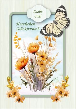 Preview: Reddy Cards Karten mit Wildblumen transparent, Set mit 12 Karten