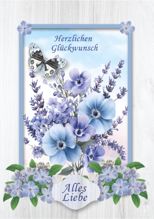 Reddy Cards Karten mit Wildblumen transparent, Set mit 12 Karten