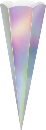 Preview: Schultüten Zuschnitt 69 cm silber irisierend