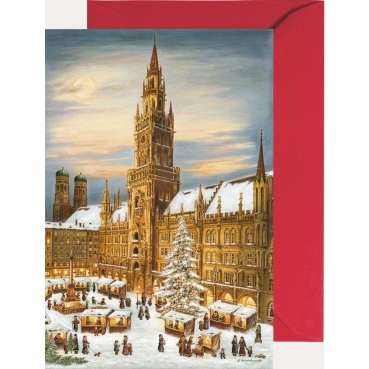 Miniadventskalender mit Umschlag München Rathaus