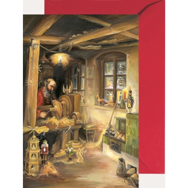 Miniadventskalender mit Umschlag Erzgebirgische Werkstatt