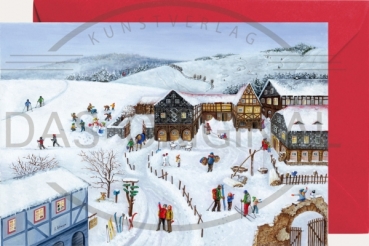 Miniadventskalender mit Umschlag Umgebindehäuser