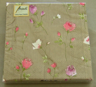 Ambiente Lunch Serviette 33 x 33 cm pro Stück Romance taupe