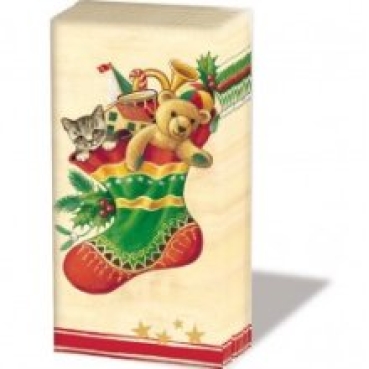 Ambiente Taschentücher 1 Päckchen Christmas Stocking