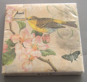 Ambiente Lunch Serviette 33 x 33 cm pro Stück Bird and Blossom