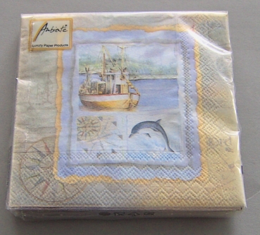 Ambiente Lunch Serviette 33 x 33 cm pro Stück Maritime Card