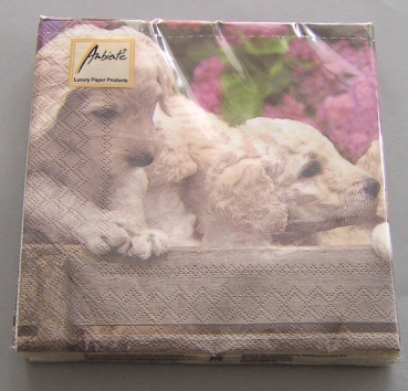 Preview: Ambiente Lunch Serviette 33 x 33 cm pro Stück Little Puppies