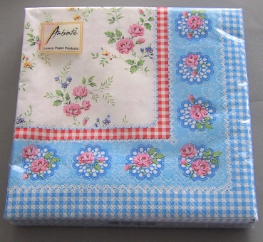 Preview: Ambiente Lunch Serviette 33 x 33 cm pro Stück Blumen