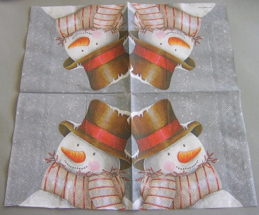 Ambiente Cocktail Serviette 25 x 25 cm pro Stück Smiling Snowman